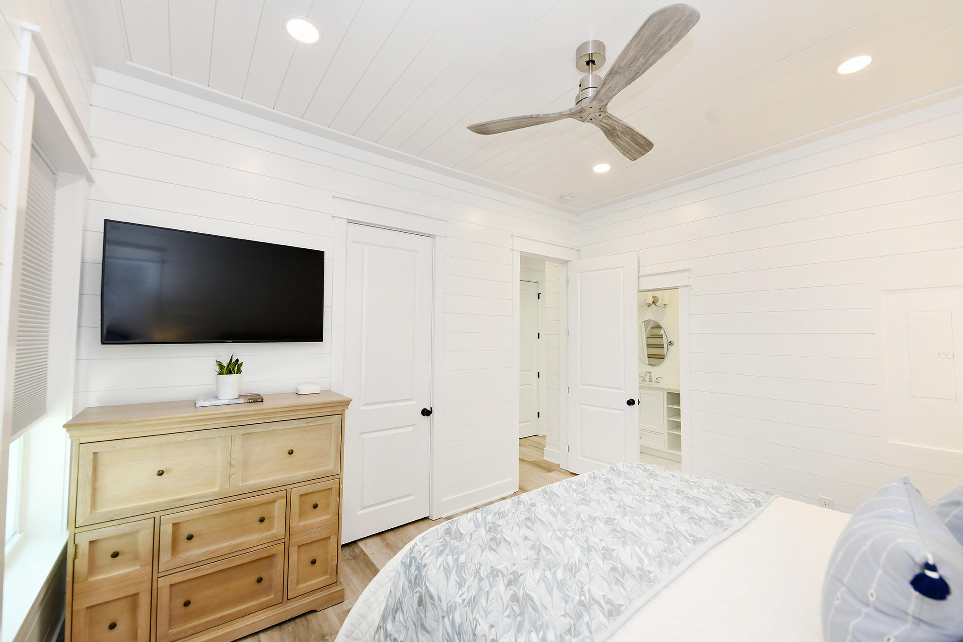 20 Brown Street Santa Rosa Beach, FL 32459 - Photo 38 of 83 a bedroom with a bed and a flat screen tv