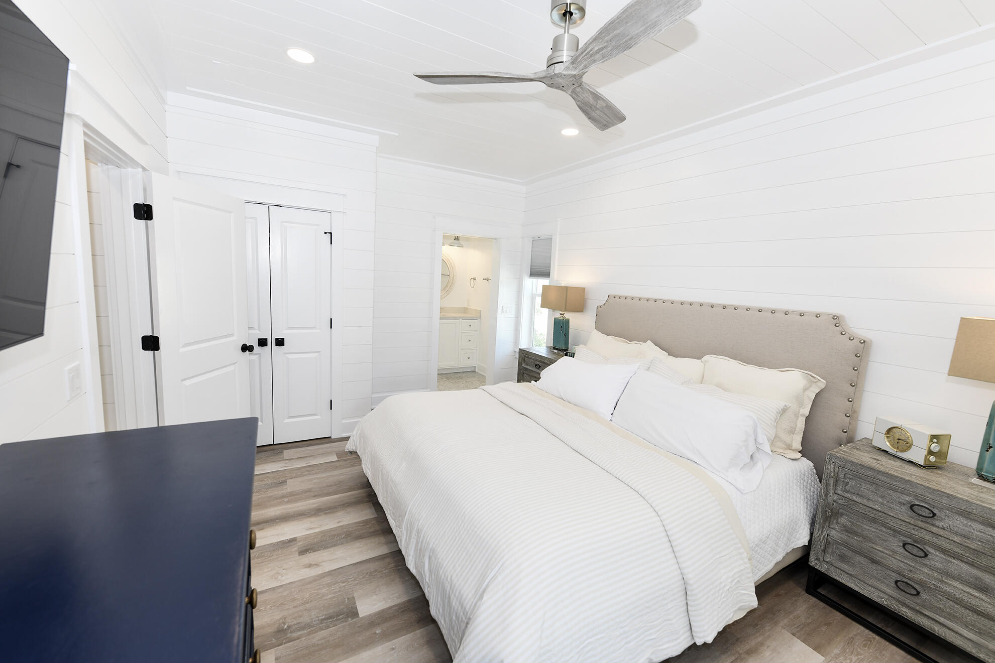 20 Brown Street Santa Rosa Beach, FL 32459 - Photo 45 of 83 a bedroom with bed and wooden floor