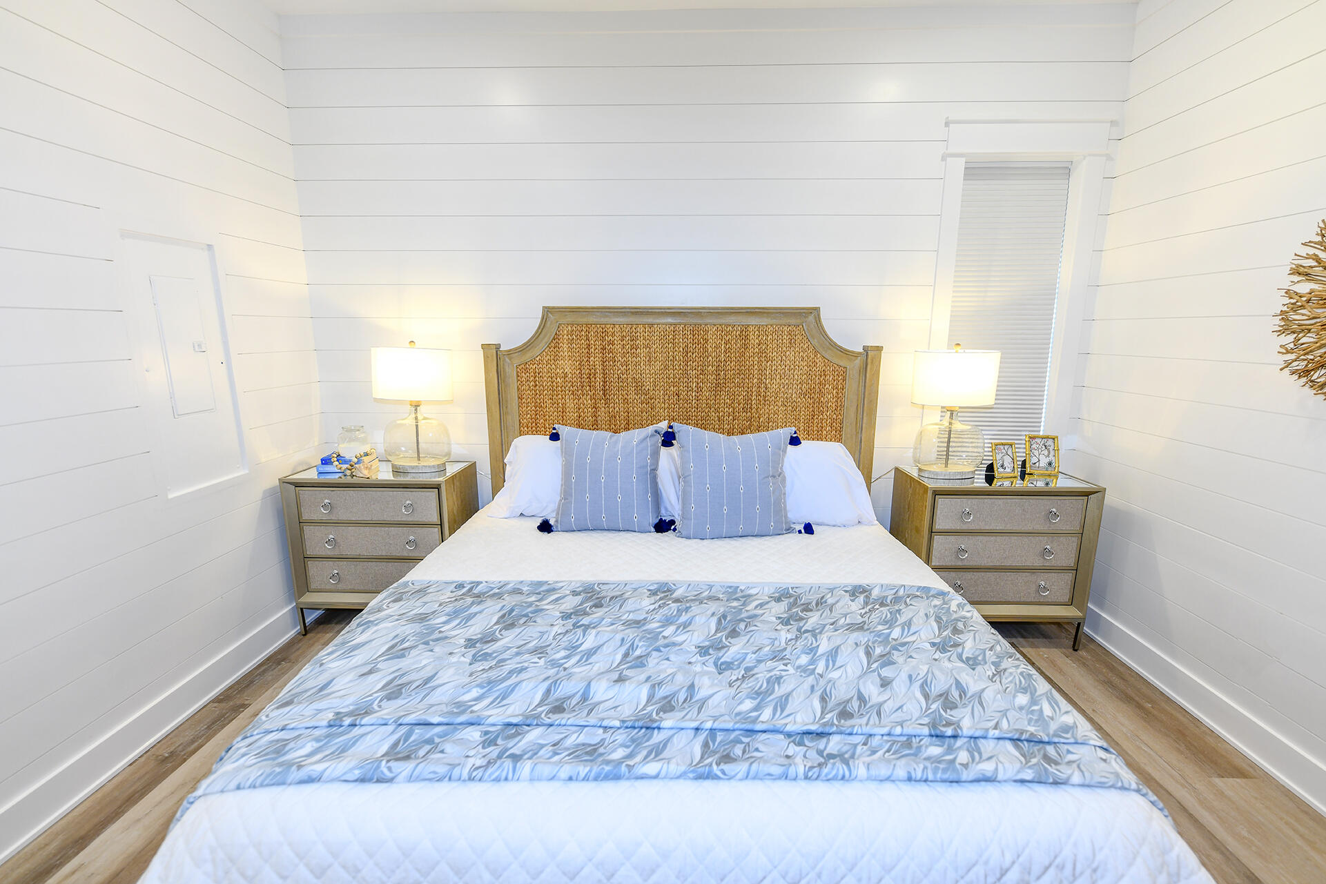 20 Brown Street Santa Rosa Beach, FL 32459 - Photo 54 of 83 a bedroom with a bed and a mirror on the dresser