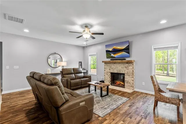 a living room with furniture