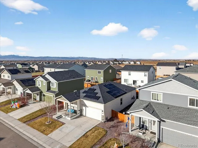 an aerial view of a house