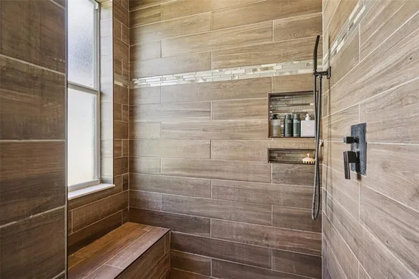 a bathroom with a shower