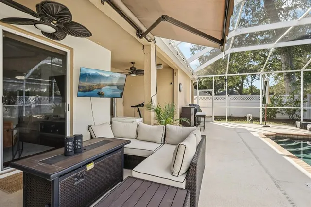 a living room with furniture