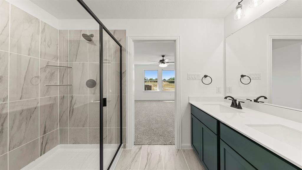 2524 YO Rnch Road Anna, TX 75409 - Photo 20 of 30 a bathroom with a shower sink and mirror