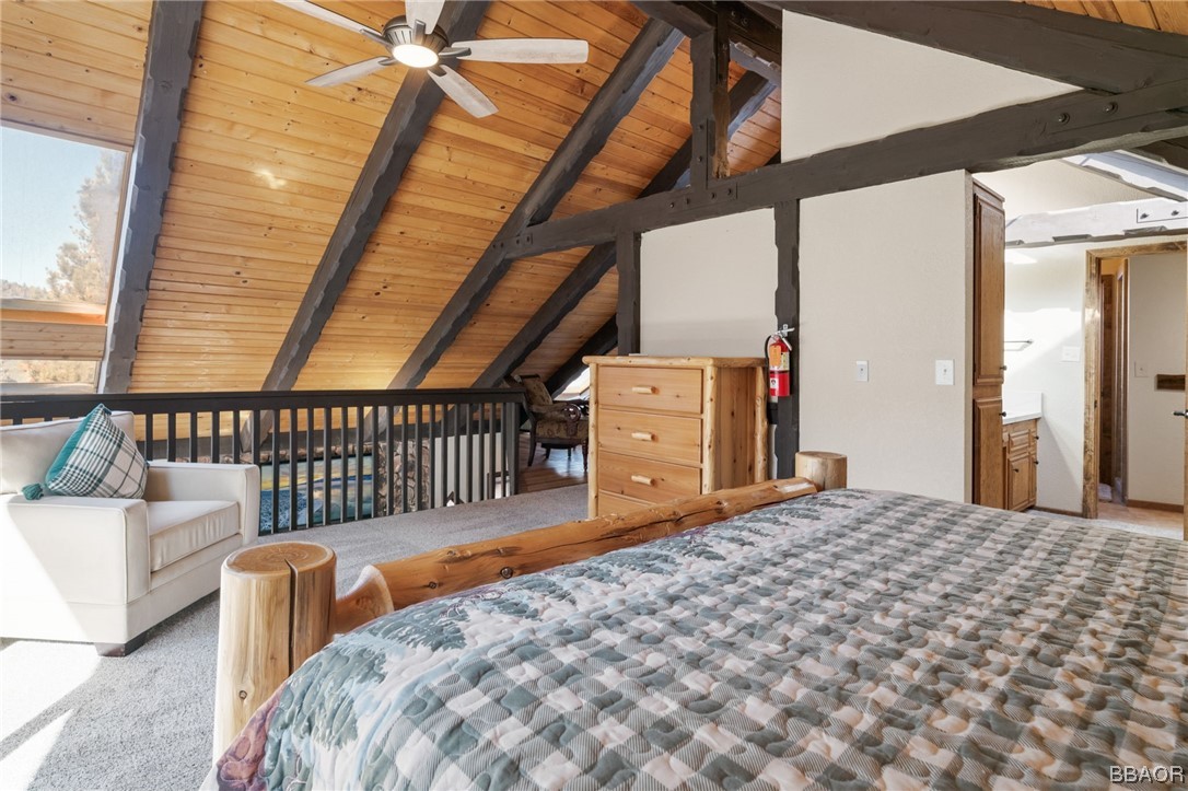 368 Pulaski Road Big Bear Lake, CA 92315 - Photo 18 of 44 a bedroom with furniture and a window