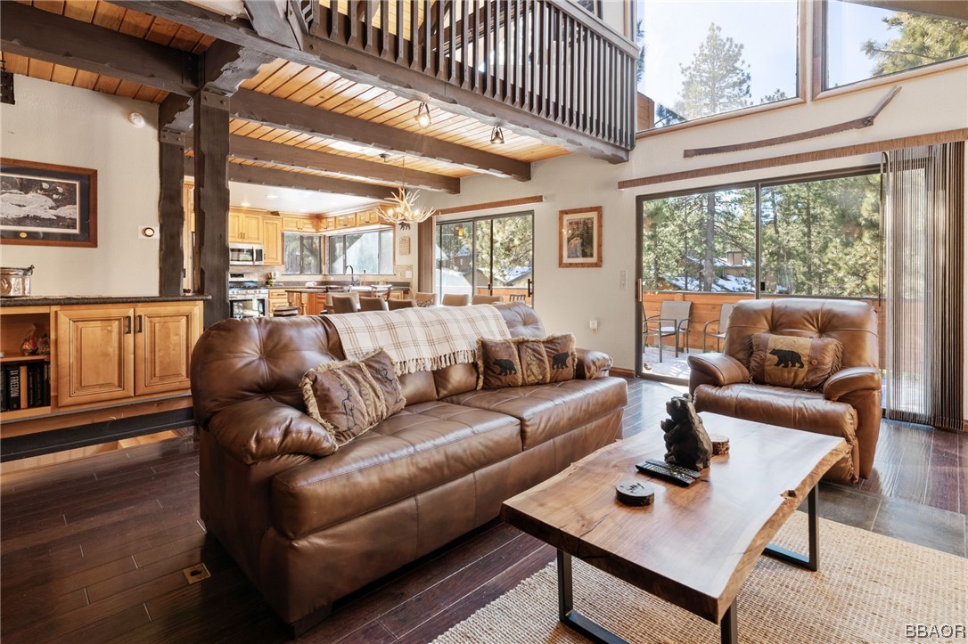 368 Pulaski Road Big Bear Lake, CA 92315 - Photo 6 of 44 a living room with furniture and a large window