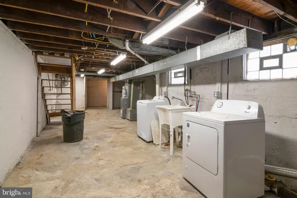a view of a storage room with washer and dryer