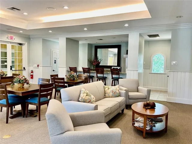 a view of a lake with a yard