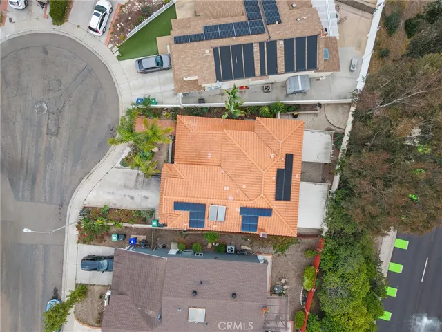 an aerial view of a house