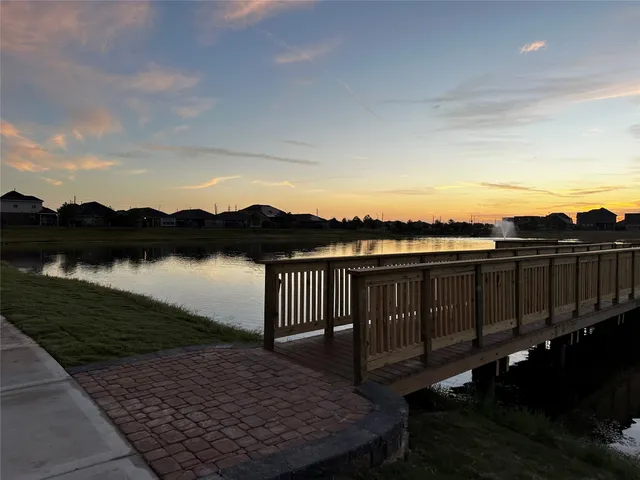 a view of a lake with a mountain in the background