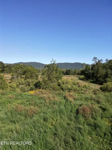 a view of an ocean and mountains