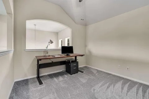 a view of workspace with a window