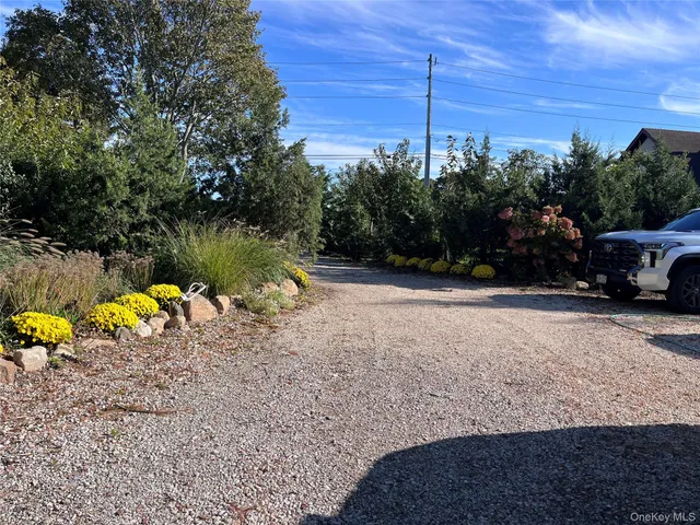 a view of a bench in the garden