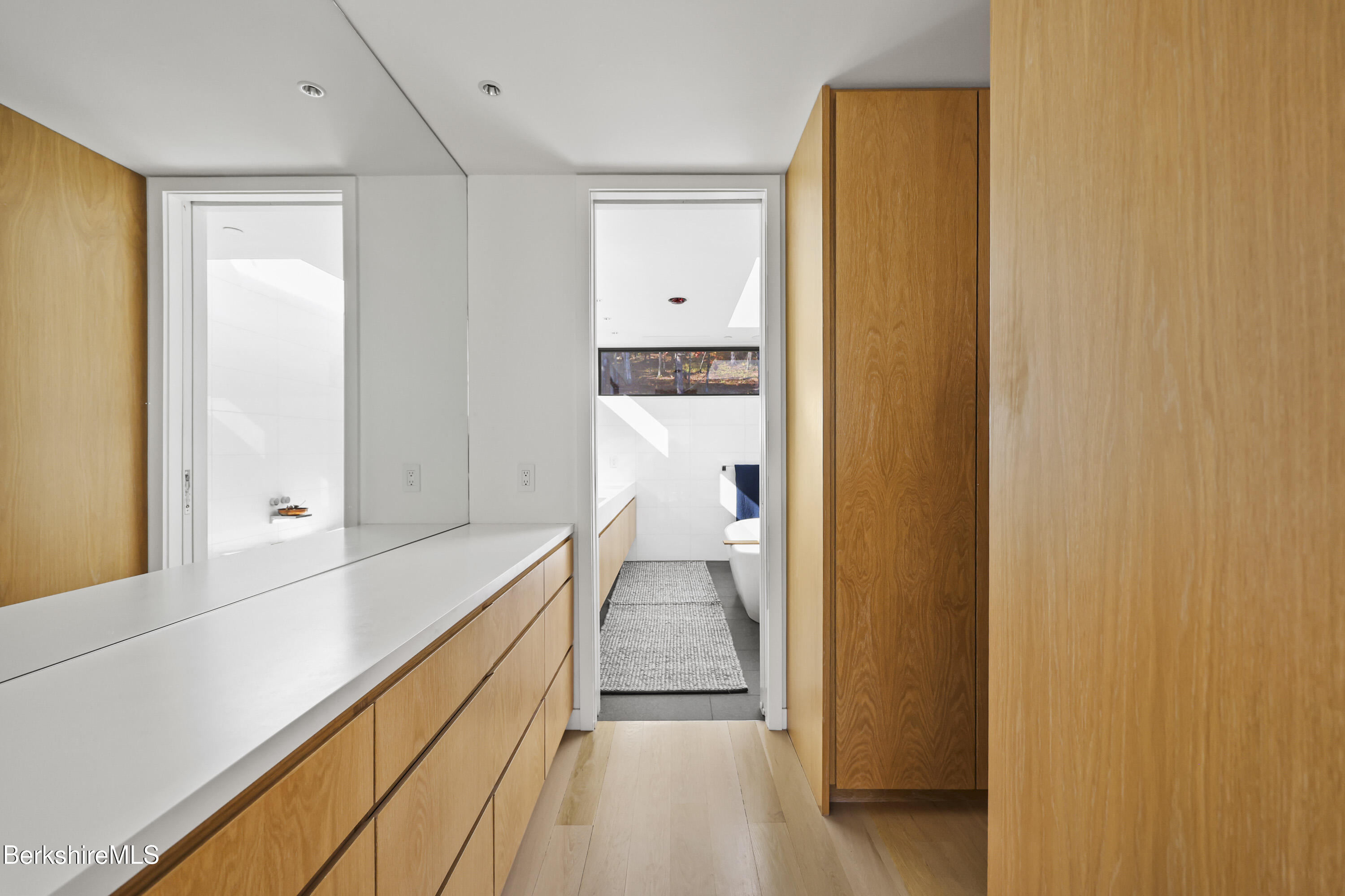 42 West Alford Road West Stockbridge, MA 01266 - Photo 17 of 35 a bathroom with a double vanity sink and a mirror