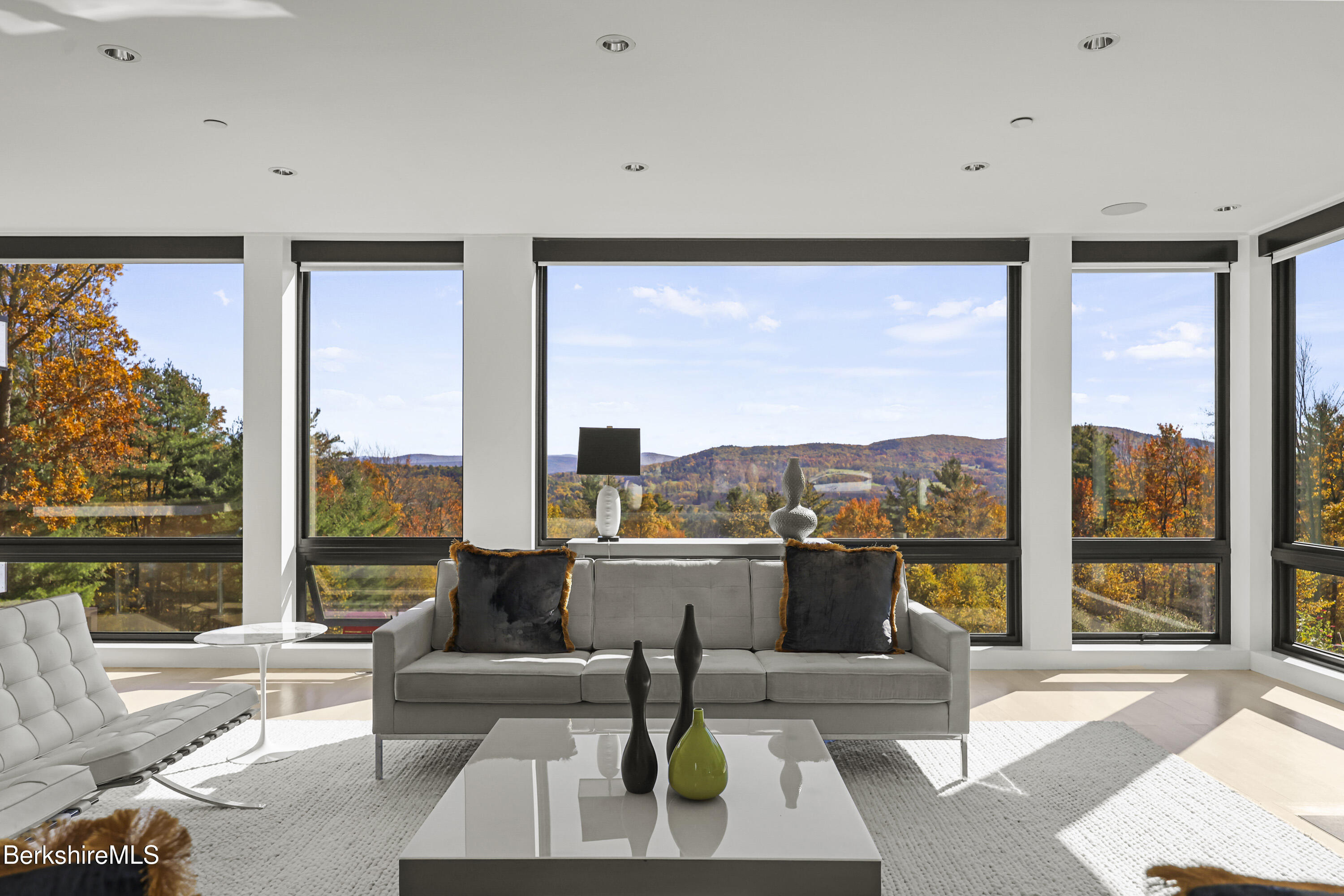 42 West Alford Road West Stockbridge, MA 01266 - Photo 3 of 35 a living room with fireplace furniture and a floor to ceiling window