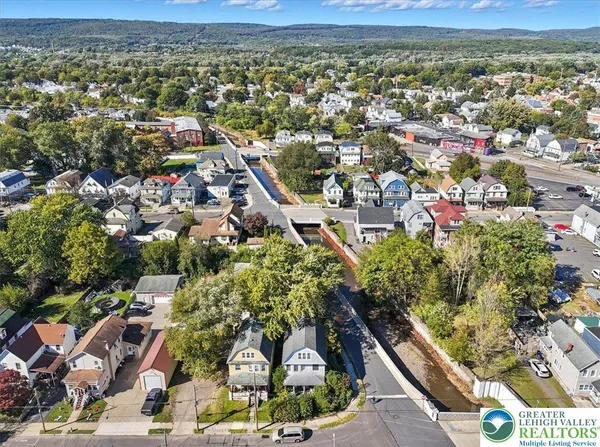 an aerial view of multiple house