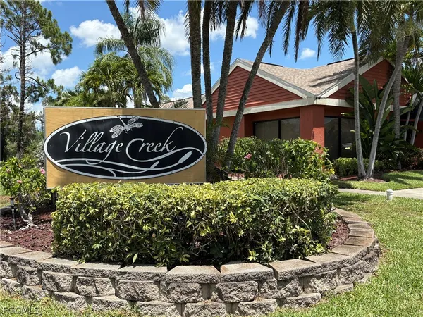 a garden view with a seating space