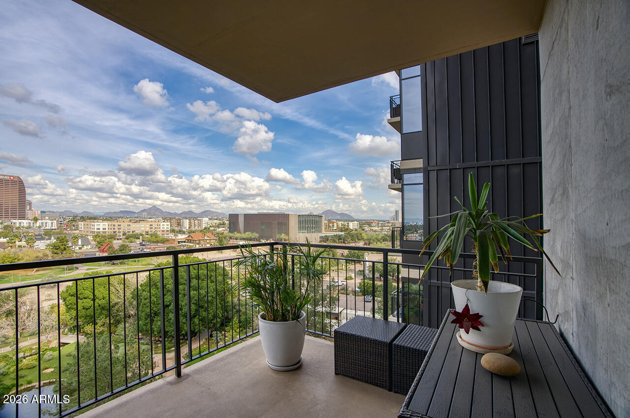 200 West Portland Street, Unit 822 Phoenix, AZ 85003 - Photo 17 of 61 a view of balcony with furniture and potted plants
