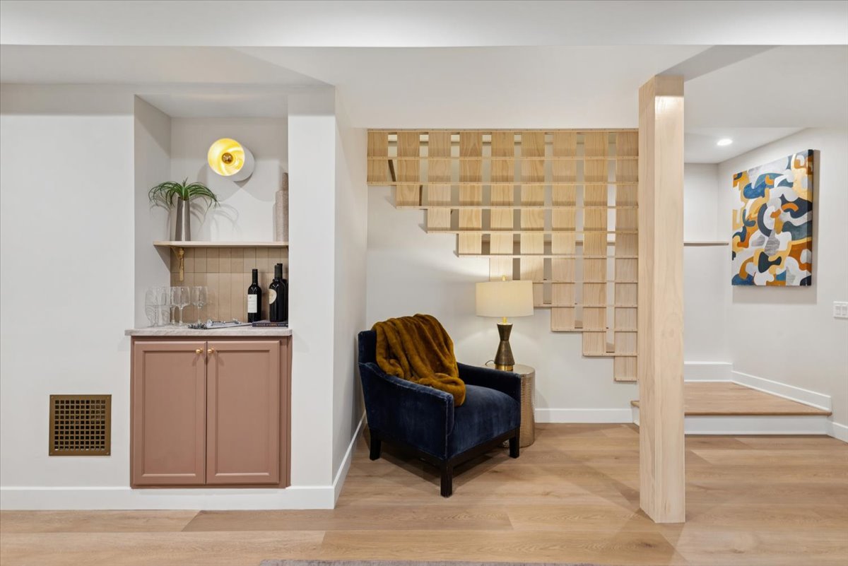 2337 West Belden Avenue Chicago, IL 60647 - Photo 44 of 53 a living room with granite countertop furniture and a fireplace