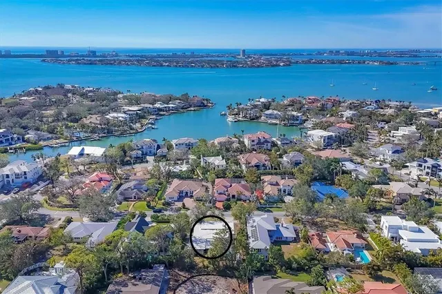 a view of a city and ocean view