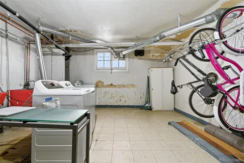 a utility room with a washer and dryer