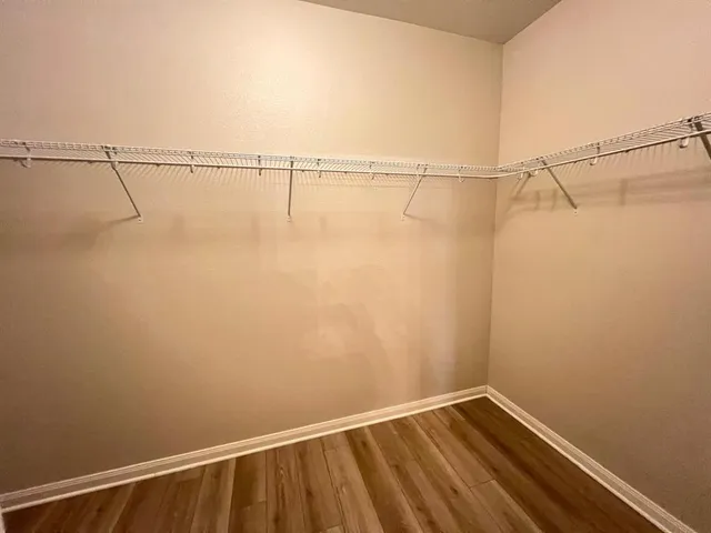 a view of small space with racks on the wall