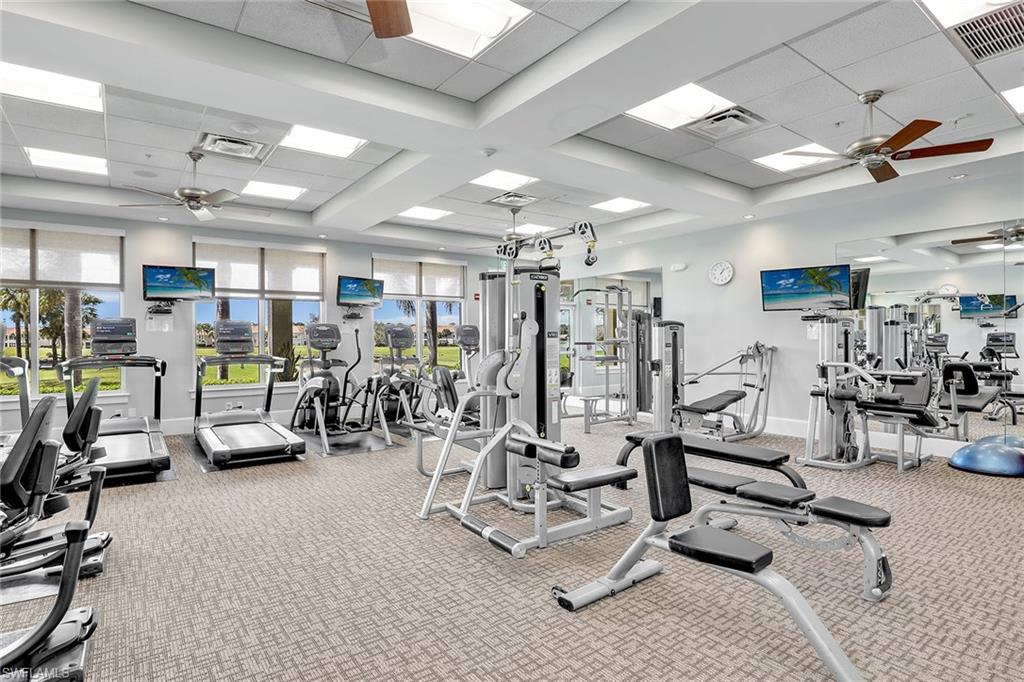9189 Spring Run Boulevard, Unit 1908 Estero, FL 34135 - Photo 31 of 33 a view of a room with gym equipment