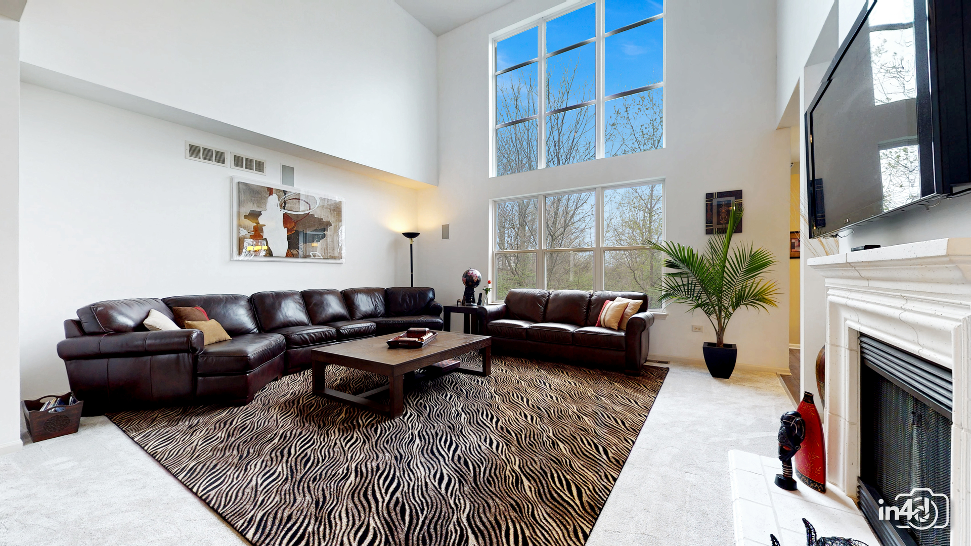 3 Ridge Court Bolingbrook, IL 60440 - Photo 7 of 52 a living room with furniture a fireplace and a potted plant