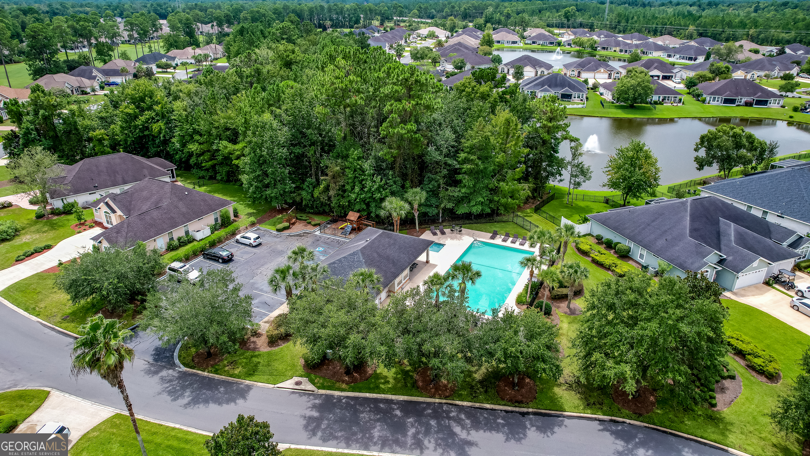 259 Laurel Landing Boulevard Kingsland, GA 31548 - Photo 32 of 43 an aerial view of a house with a garden