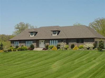 a view of a big house with a big yard and potted plants