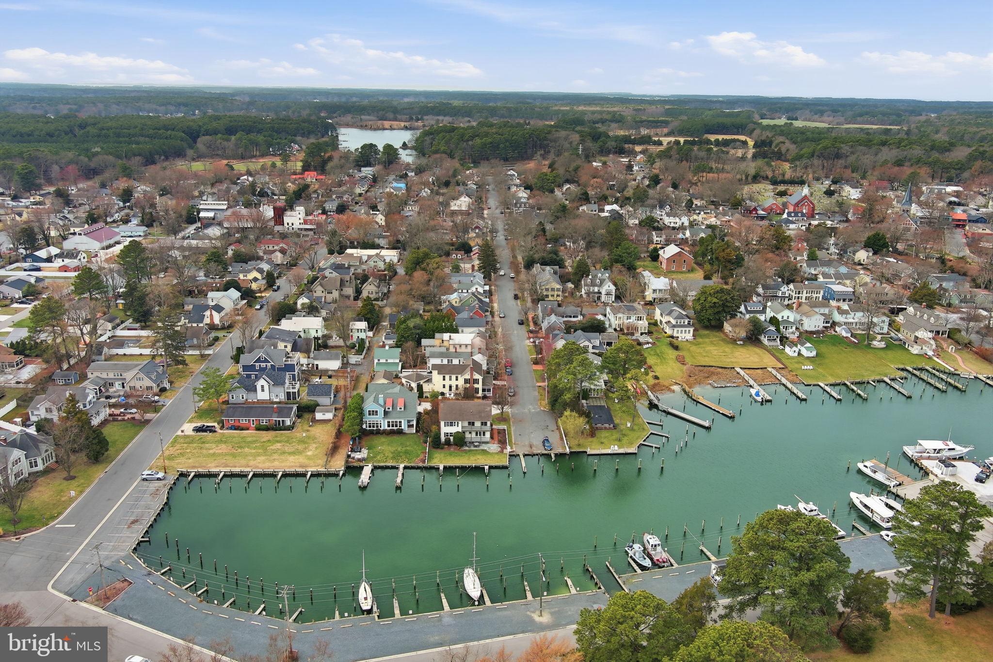 222 East Chestnut Street St. Michaels, MD 21663 - Photo 38 of 58 an aerial view of residential houses with outdoor space