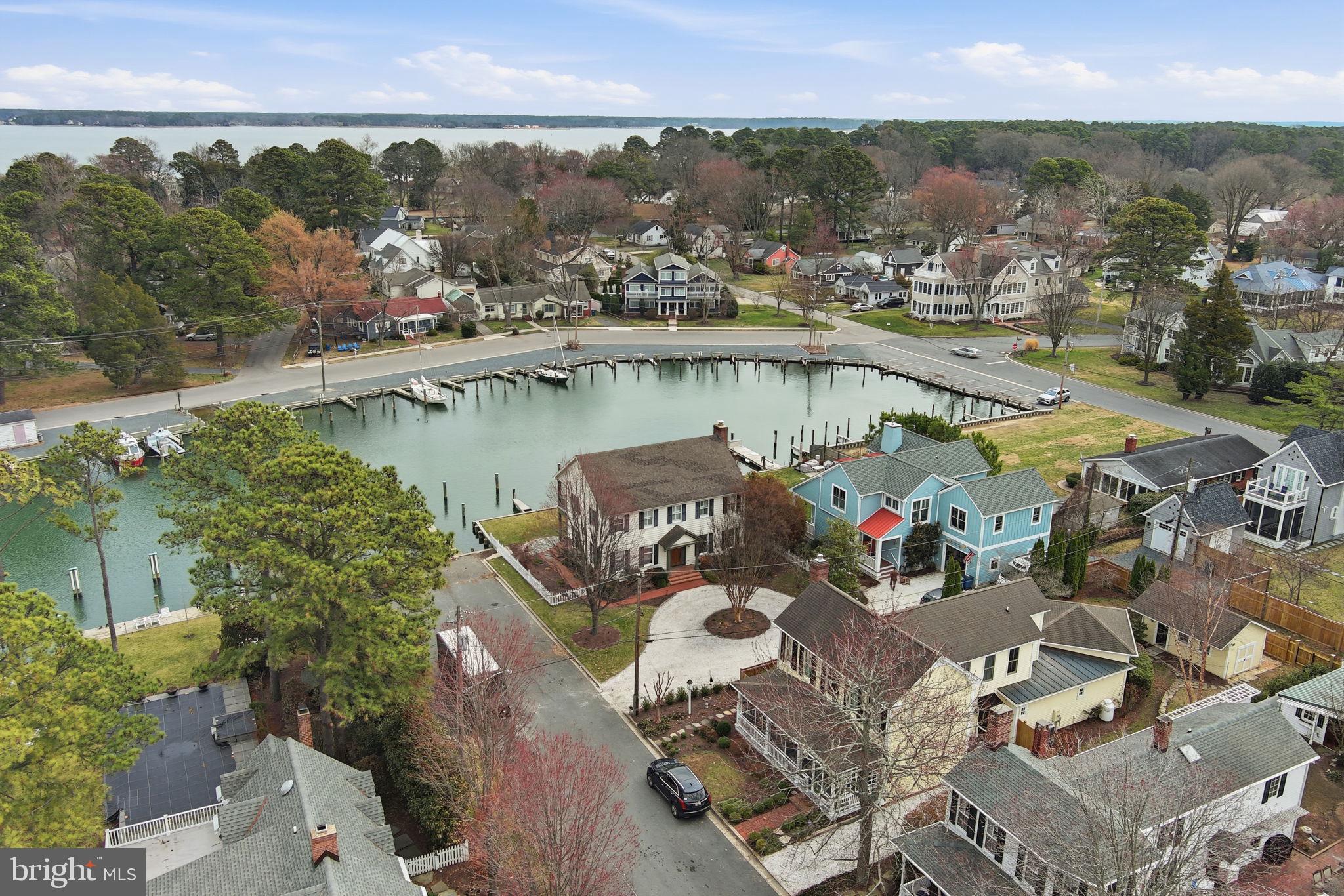 222 East Chestnut Street St. Michaels, MD 21663 - Photo 46 of 58 an aerial view of a house with a lake view