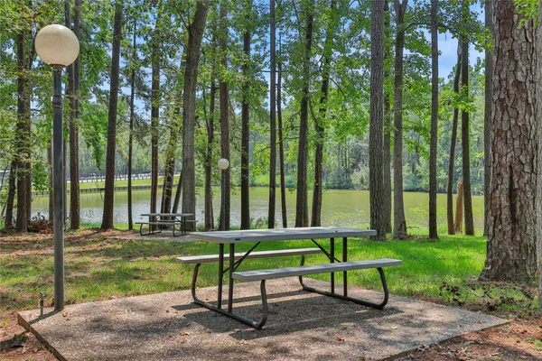 a park with a bench and a slide