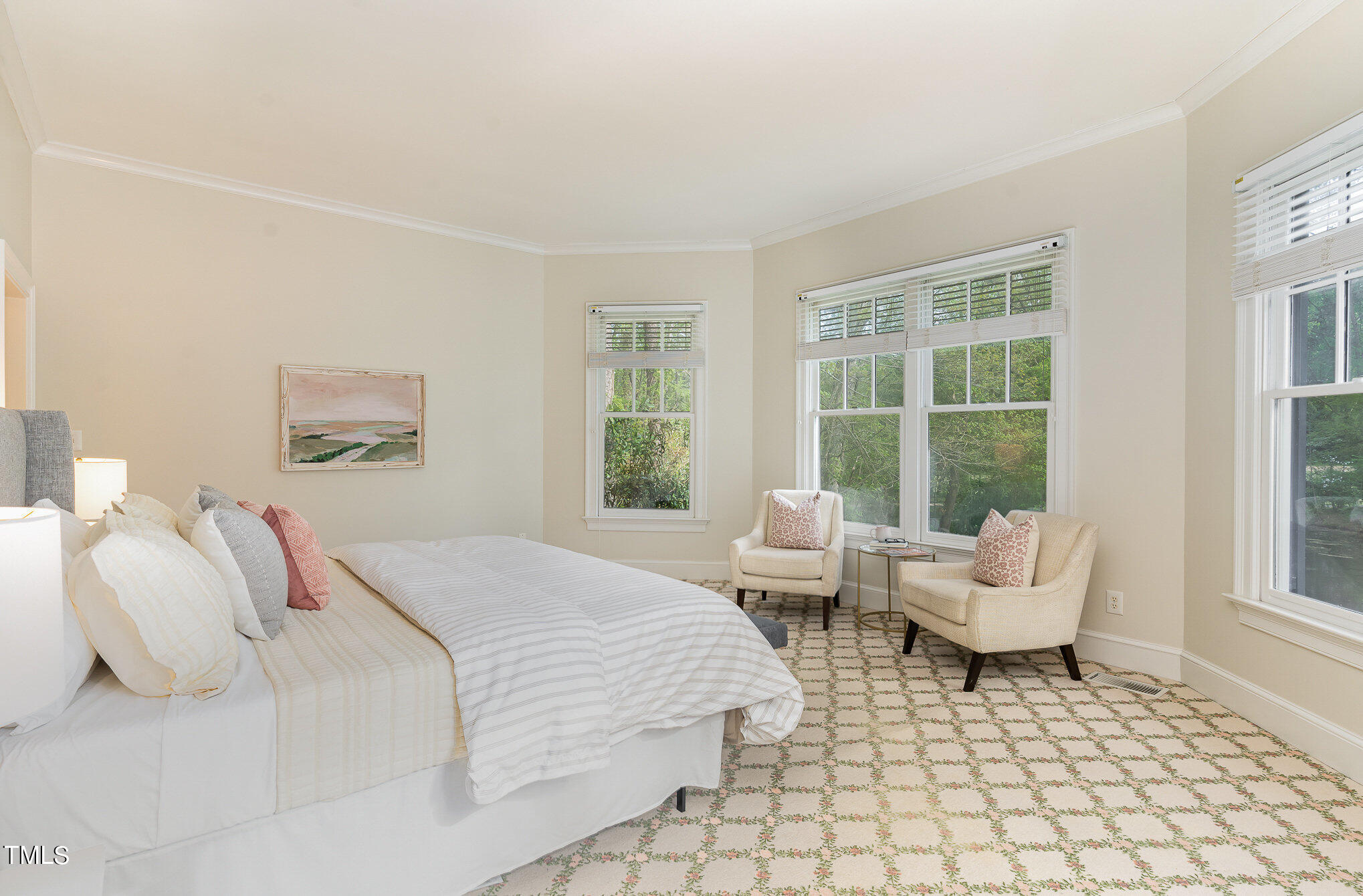 3737 Hope Valley Road Durham, NC 27707 - Photo 22 of 58 a bedroom with a bed and glass window