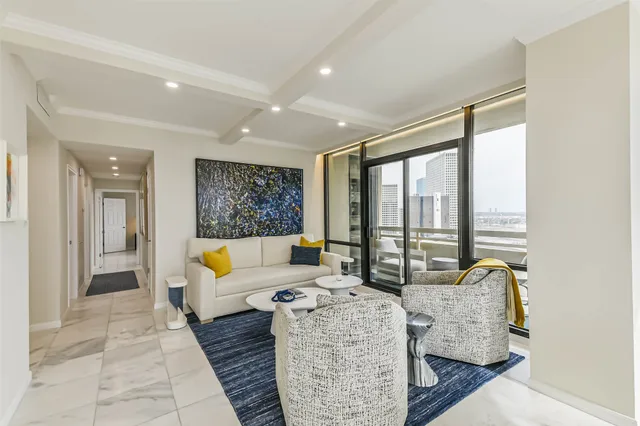 a kitchen with a stove top oven and refrigerator
