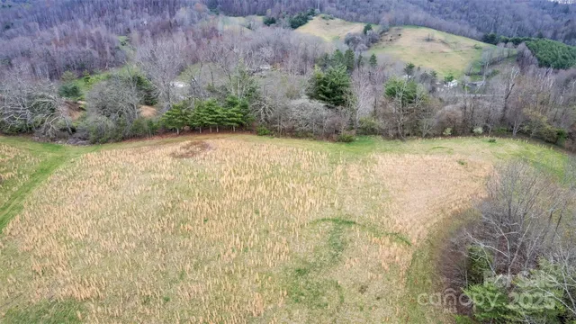 a view of a backyard with mountain view