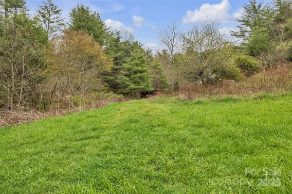 a backyard of a house with lots of green space