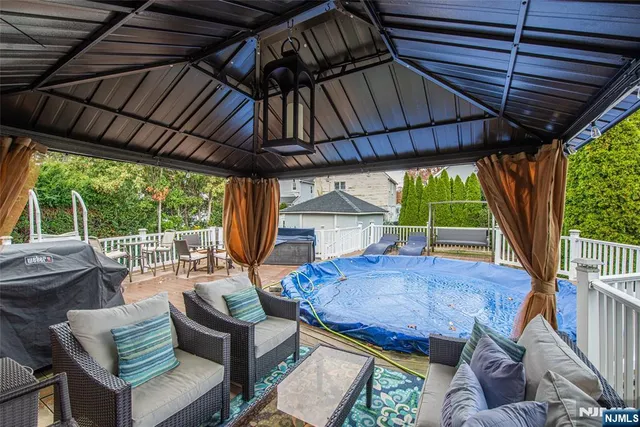 a outdoor view with a sitting space