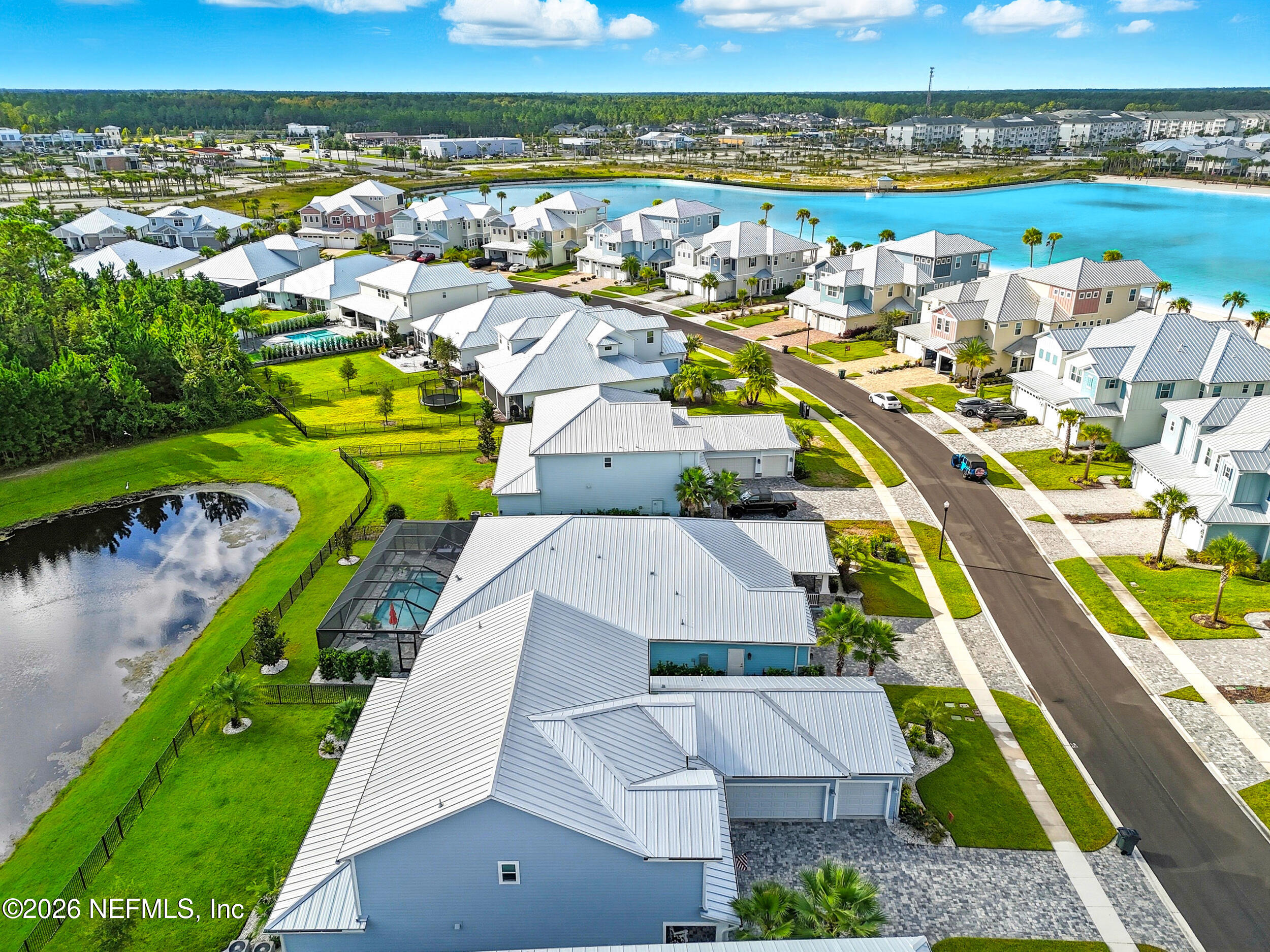494 Marquesa Circle St. Johns, FL 32259 - Photo 63 of 76 an aerial view of a house with a swimming pool yard and outdoor seating