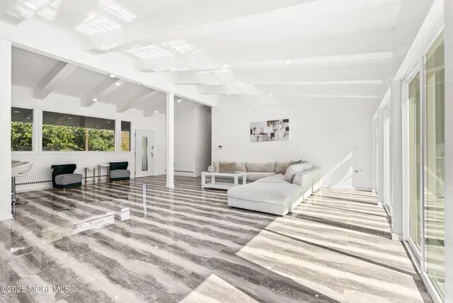 a living room with furniture