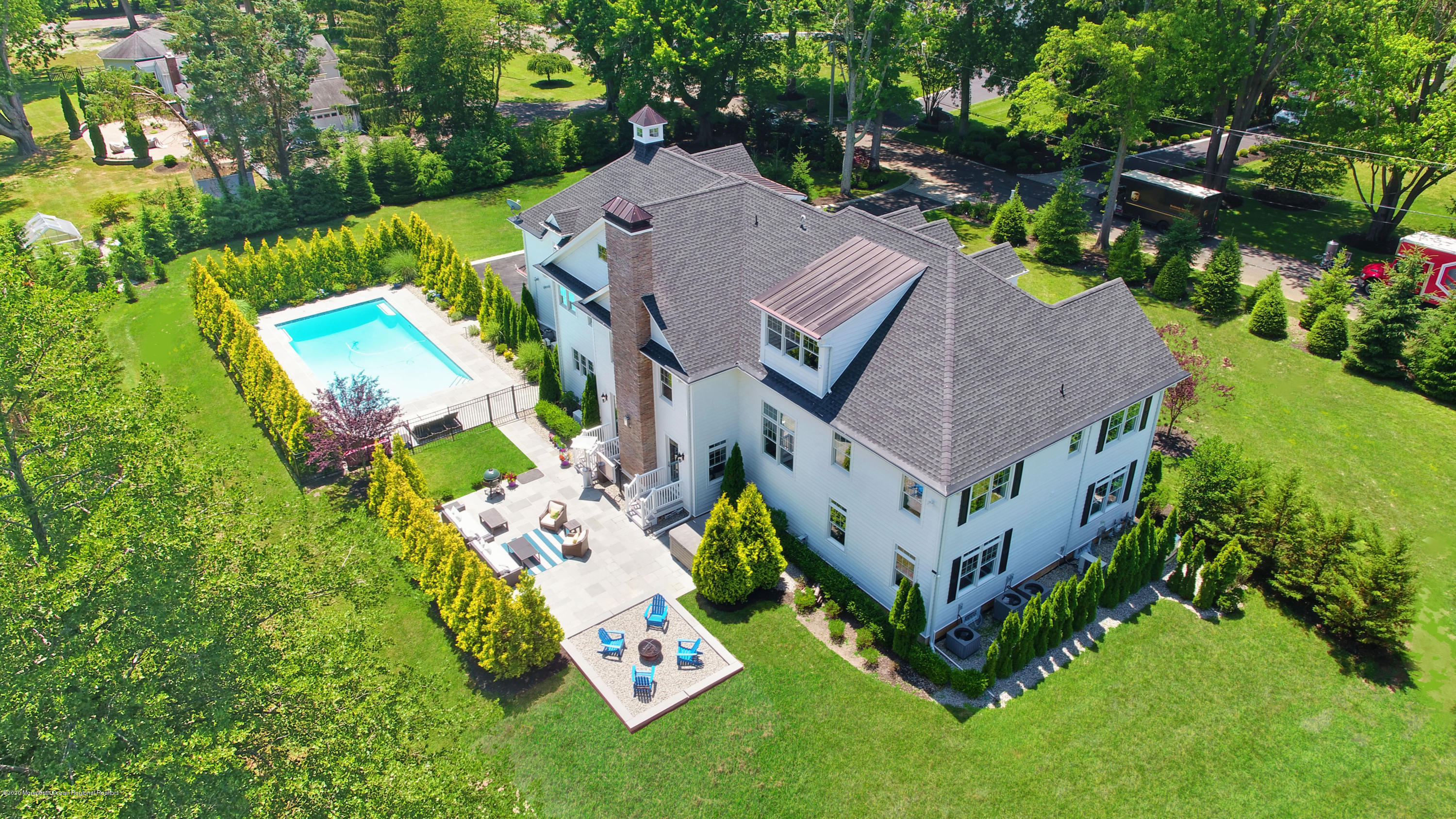 7 Heathcliff Road Rumson, NJ 07760 - Photo 61 of 61 an aerial view of a house with garden space and street view