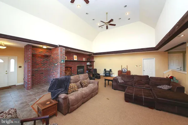 a living room with furniture