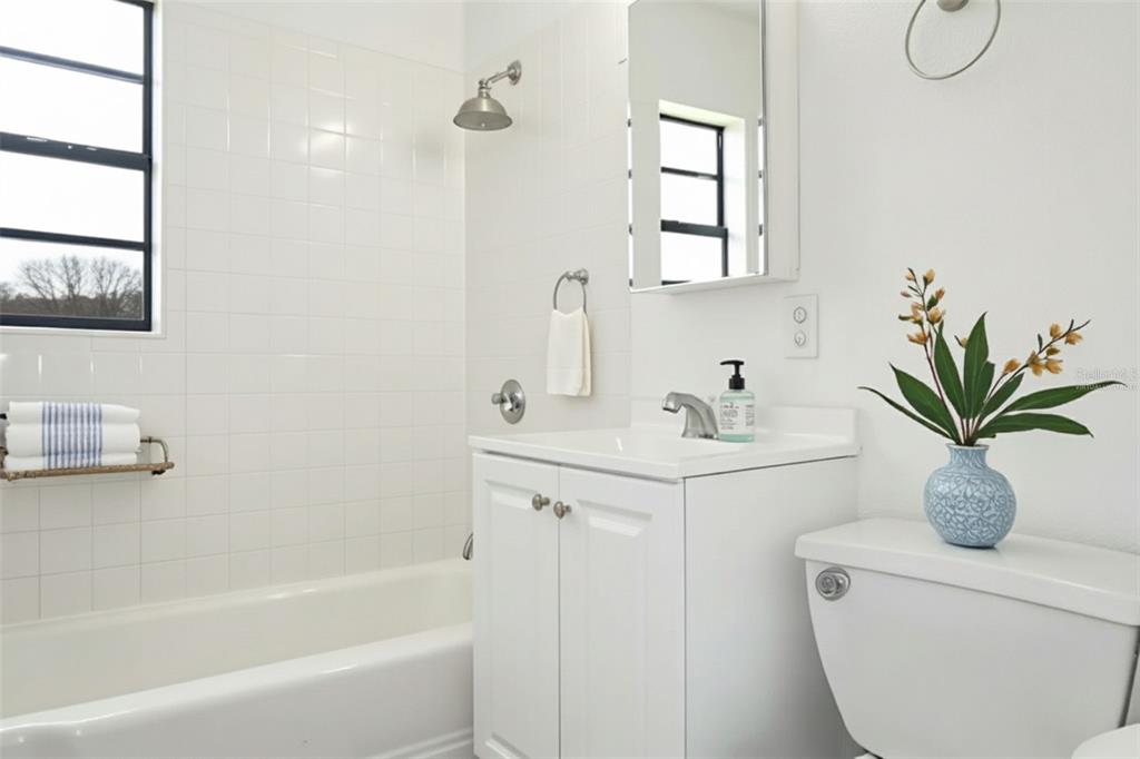6013 Francis Drive Apollo Beach, FL 33572 - Photo 7 of 20 a bathroom with a bathtub a sink a window and potted plant