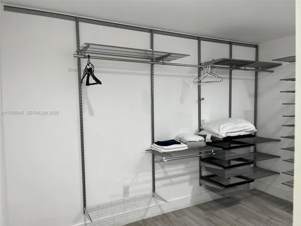 a view of a walk in closet
