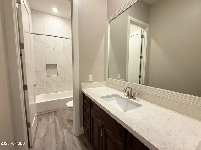 a view of a large building with a glass door