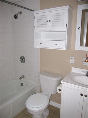 46 Cochituate Road, Unit 203 Framingham, MA 01701 - Photo 5 of 5 a bathroom with a toilet a sink a bath tub and a shower