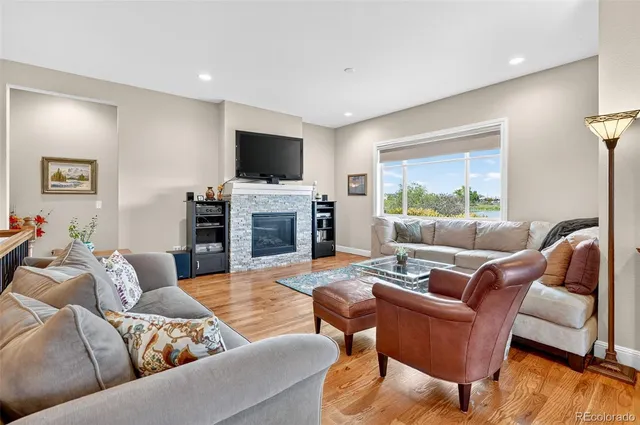 a view of a lake with houses