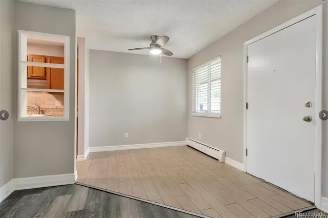 a view of kitchen with wooden floor