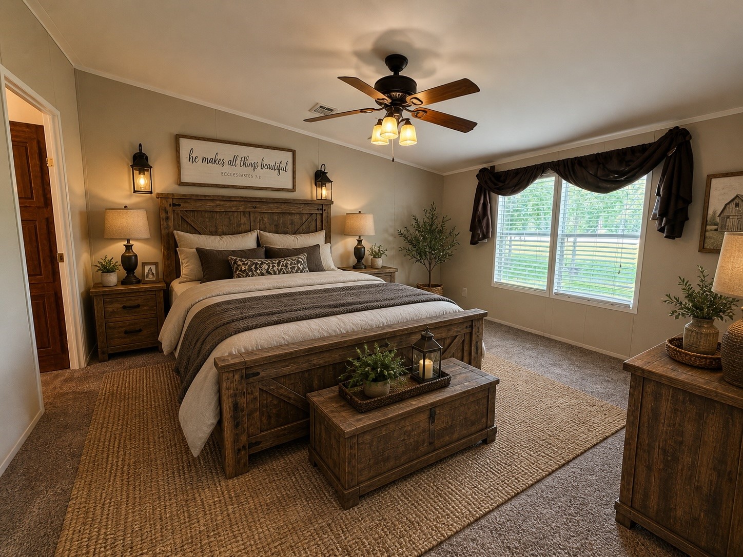 263 Camden Road Chester, TX 75936 - Photo 22 of 49 a bedroom with a bed and a chandelier