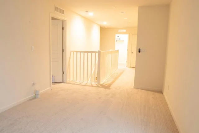 a view of a small space with a window